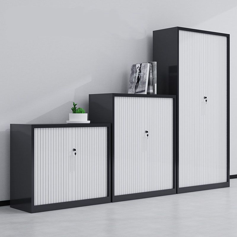 Contemporary File Cabinet Steel Frame Key Lock Lateral File Cabinet Office