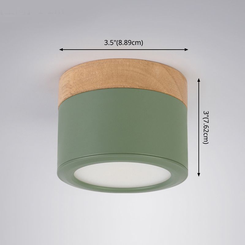 Cylinder Flush Mount Ceiling Fixture Nordic Style LED Metal Flush Ceiling Light Fixture