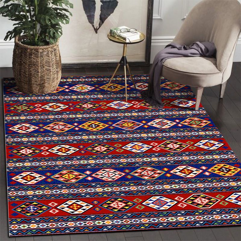 Boho Print Teppich Polyester Fläche Teppich Fleckenfestem Teppich für die Heimdekoration