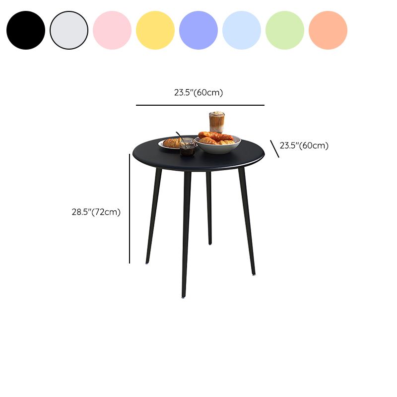 Modern Colorful Courtyard Table Circle Shape Iron Frame Outdoor Table