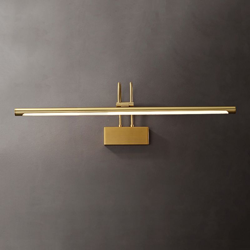 Modern Copper Mirror Front Light LED Vanity Light with Acrylic Shade for Bathroom