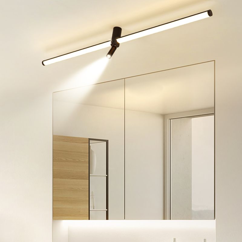 Postmodern Aluminum Vanity Light Straight 2 Lights LED Mirror Light for Bathroom