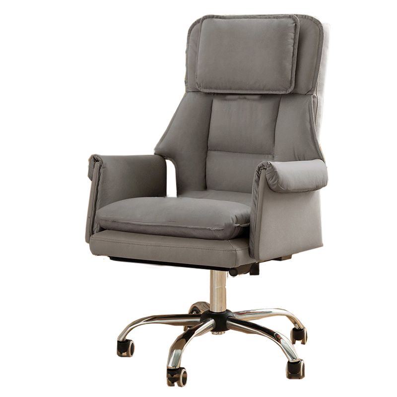 Executive Ergonomic Computer Chair Chrome Metal Base Contemporary Office Chair