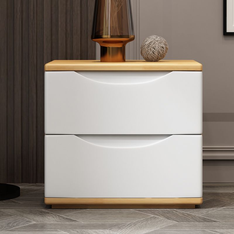 Contemporary Bed Nightstand Solid Wood Bedside Cabinet with Drawers