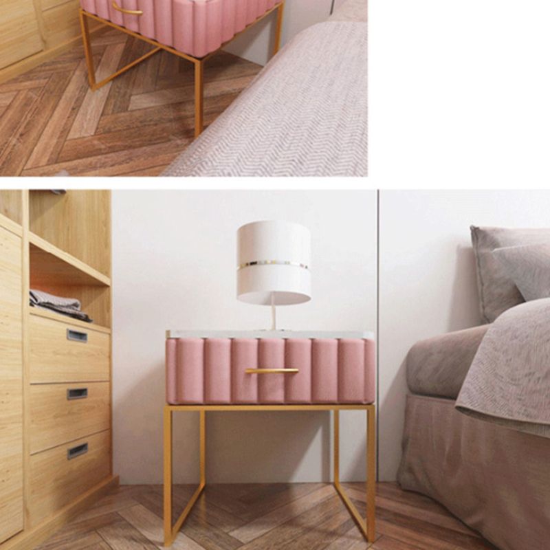 Glam Accent Table Nightstand Drawers Included Bedside Cabinet for Bedroom