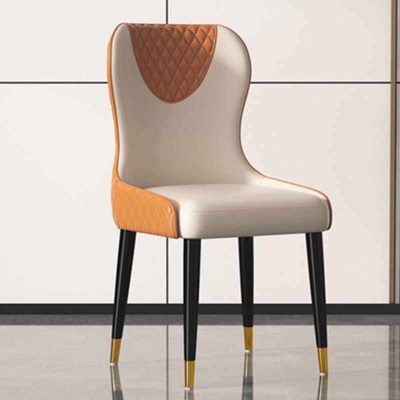 Glam Dining Side Chair Upholstered Leather Side Chair for Home