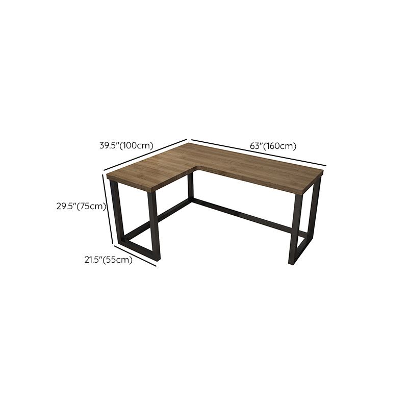 Modern L-Shape Office Desk Solid Wood Writing Desk for Home Office