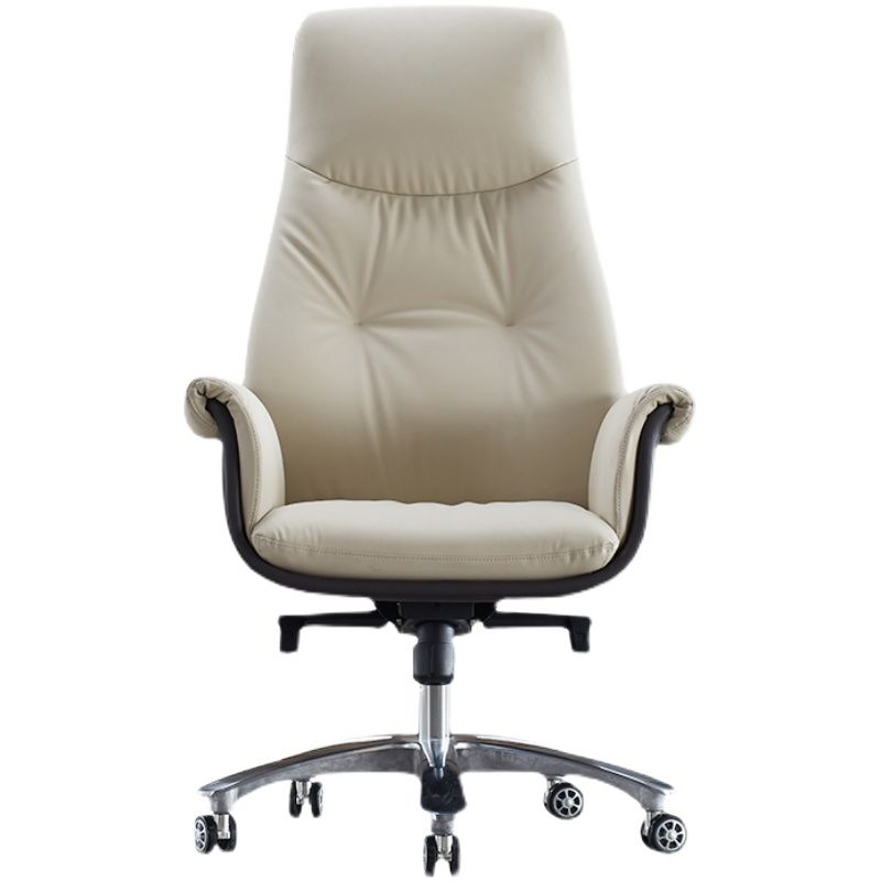 Modern Leather Executive Chair Adjustable Swivel Tilt Mechanism Office Chair