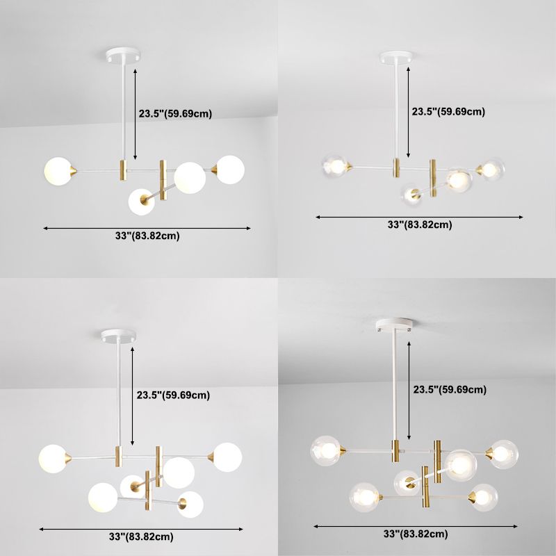 Glass Ball Pendant Lighting Fixtures Modern Style Mutil Lights Suspension Pendant