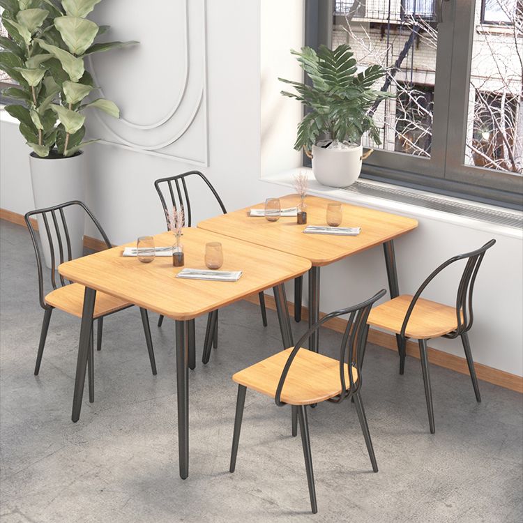 Industrial Style Dining Table Solid Wood 4 Legs Table for Dining Room