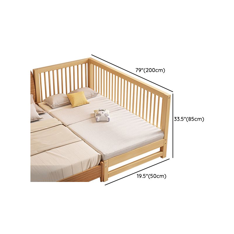 Functional Nursery Crib with Adjustable Height in Natural Wood