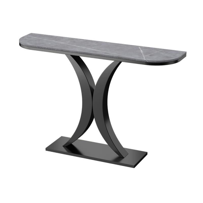 Stain Resistant Table Stone Glam Table 11.81" W x 31.49" H Half Moon Table