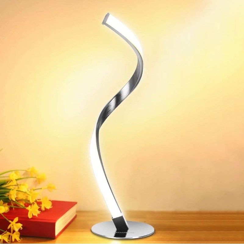 Metal Twisted Table Lamp, Long Bar Shade Linear Table Light for Bedroom