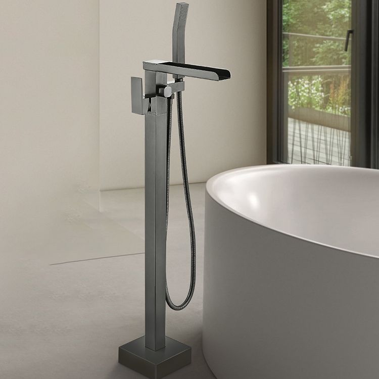 Modern Freestanding Bathtub Faucet Copper with Hose Freestanding Tub Fillers