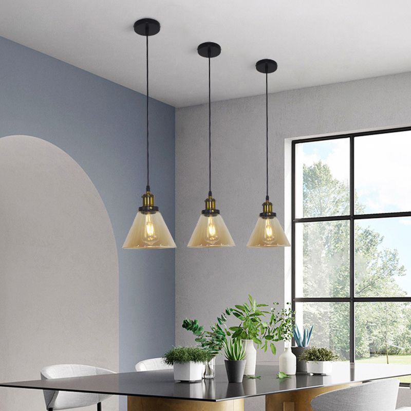 1 Apparecchiatura per soffitto in vetro in stile industriale a soffitto leggero per il ristorante