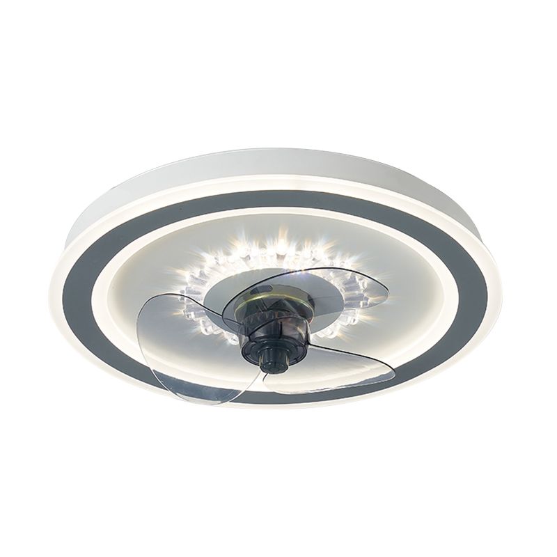 Éclairage de ventilateur de plafond ultrathin Modernisme Acrylique à chambre LED Semi Flush Lightture en blanc