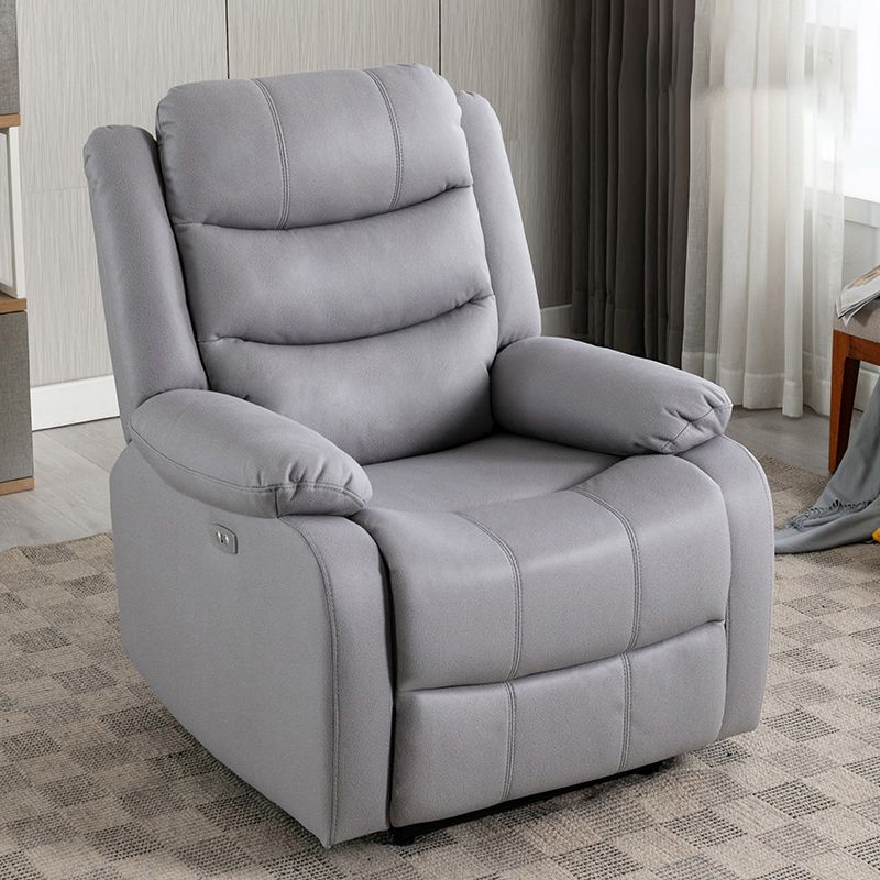 Solid Color Faux Leather Standard Recliner Manial-Push Back Recliner Chair