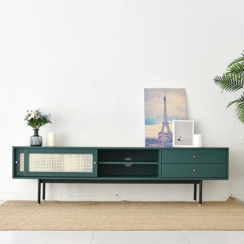 Wooden TV Media Console Industrial Console TV Stand with Drawers