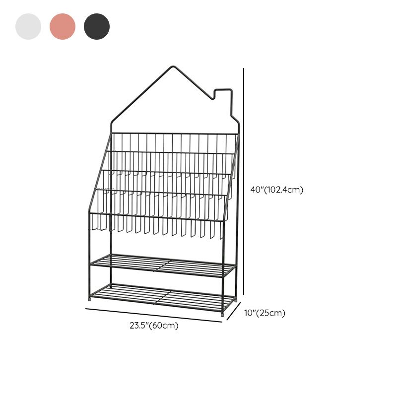 Scandinavian Closed Back Ladder Bookshelf Metal Shelves Included Bookcase