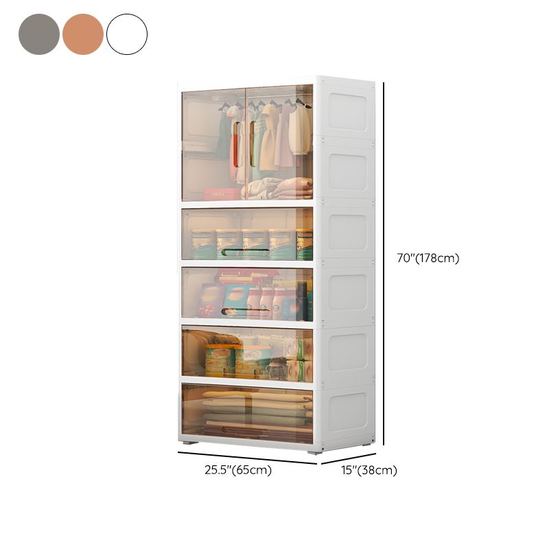 Modern Style Plastic Armoire Cabinet Door Included Youth Armoire with wheels