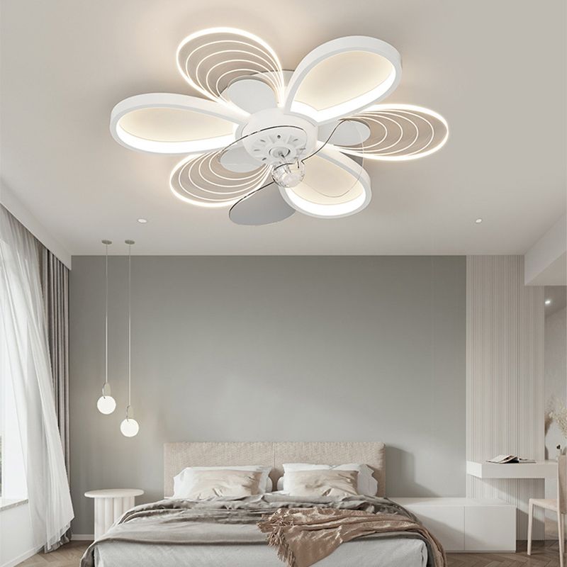 Metal Geometric Shape Ceiling Fan Modern Style Multi-Lights Ceiling Fans Fixtures