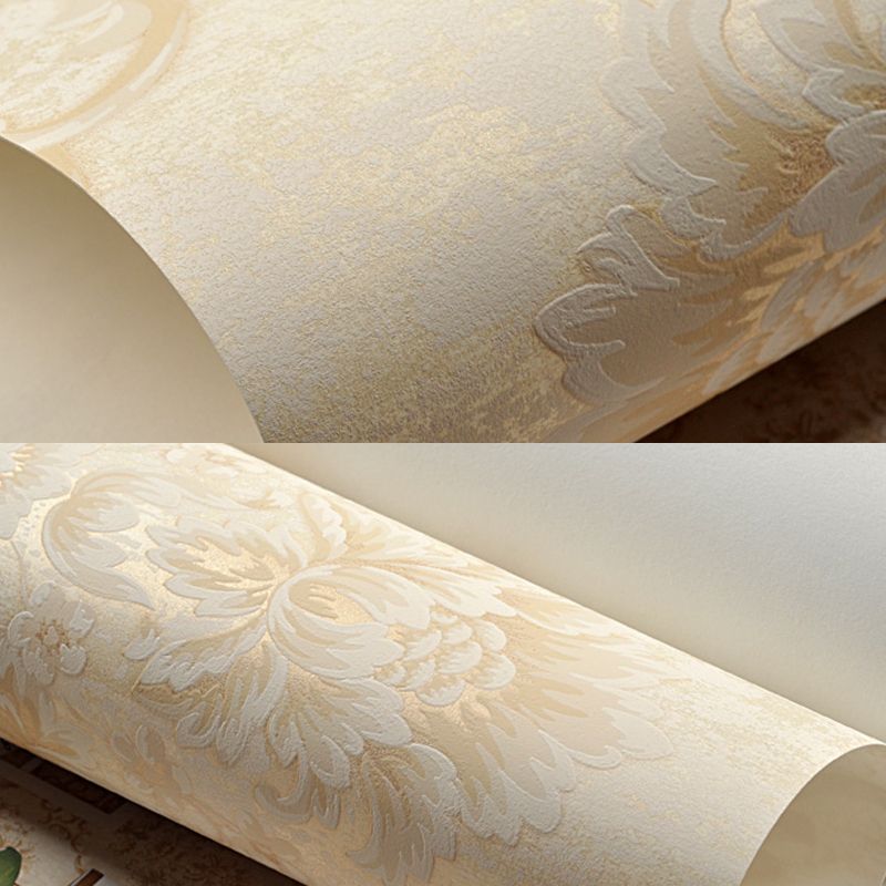 Blossom Damask Wallpaper Roll Antique Embossed Texture Wall Covering for Accent Wall