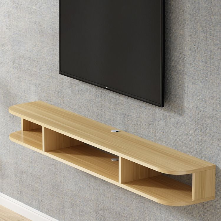 Modern Wood TV Stand Wall-mounted TV Console with 4 Shelving Space