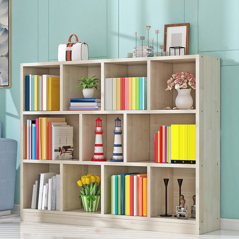 Contemporary Closed Back Book Shelf Wood Horizontal Bookshelf for Office