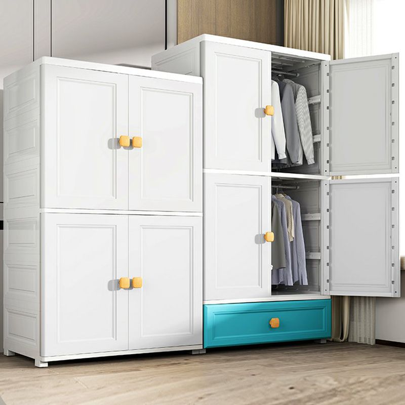 Modern Wardrobe Armoire Plastic Wardrobe Closet with Drawer and Door