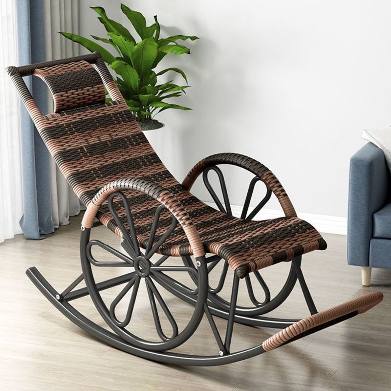 Modern Rattan Rocking Chair Woven Rope Rocker Chair for Drawing Room