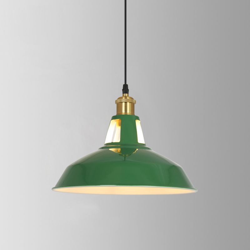1-licht industriële hanglampverlichtingsarmaturen Groene smeedijzeren plafond hanger