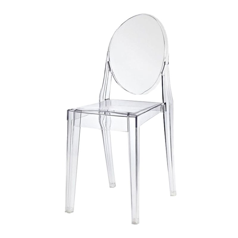 Modern Stackable Plastic Chair King Louis Back Side Chair for Dining Room