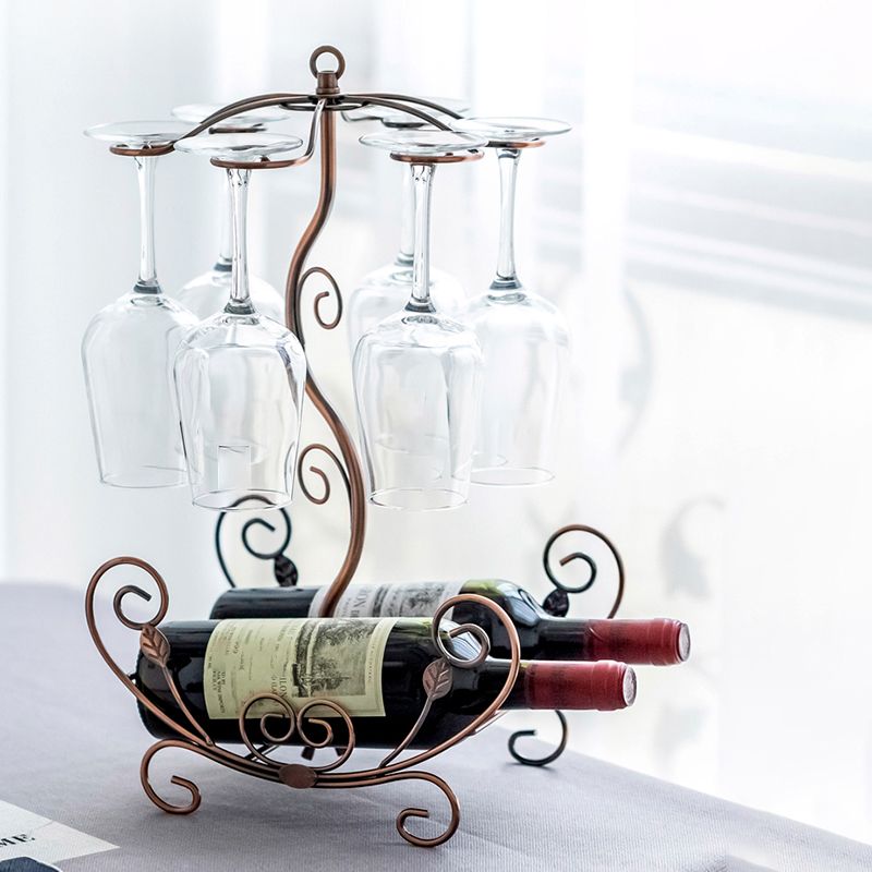 Glam Tabletop Wine Holder Rack Metal Wine Rack Kit for Living Room