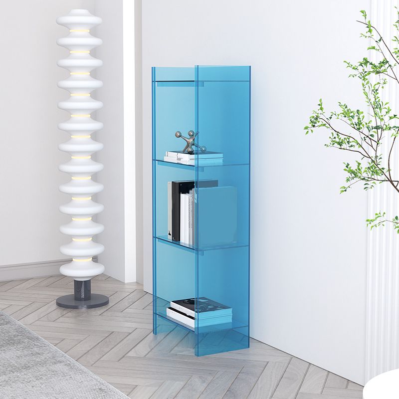 Scandinavian Acrylic Standard Bookshelf Vertical Closed Back Bookshelf for Living Room