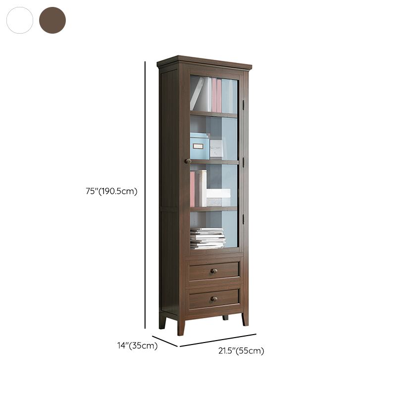 Scandinavian Poplar Display Stand 14" W Standard Display Cabinet with Door