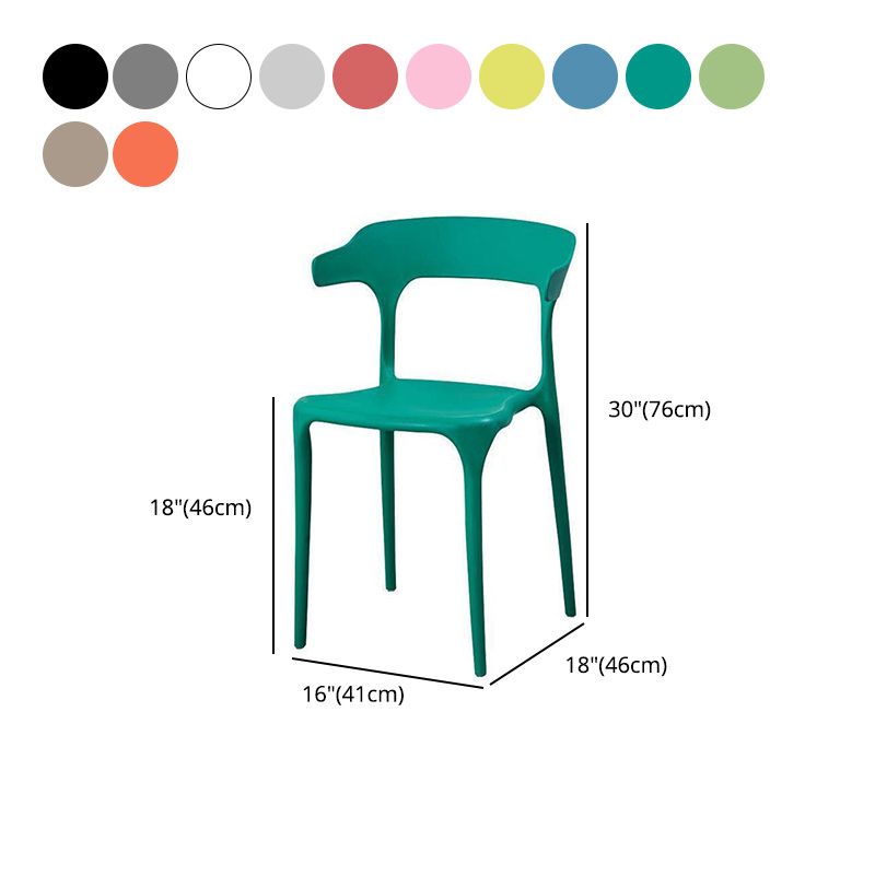 Contemporary Plastic Arm Chair Dining Kitchen Room Open Back Chair