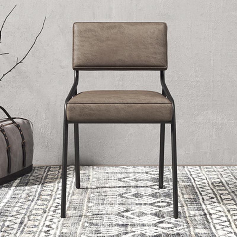 Contemporary Dining Chair Open Back Upholstered Chair in Matte Finish