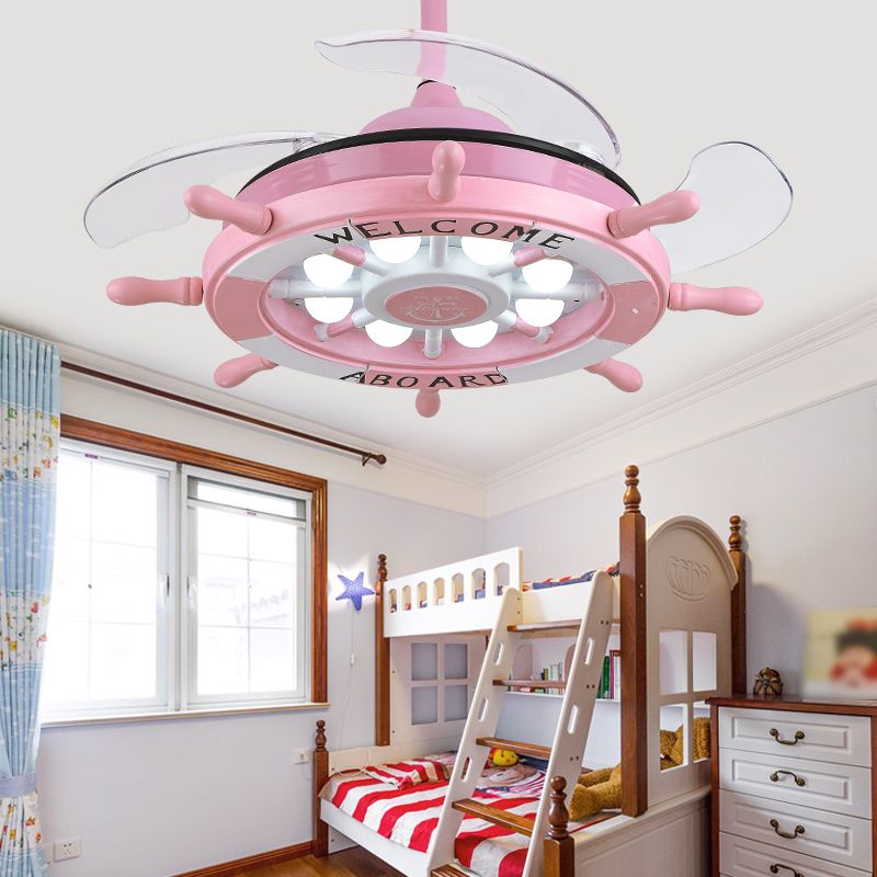 Modern Style Ceiling Fan Lighting Metal 8 Light Ceiling Fan Lamp for Children's Room