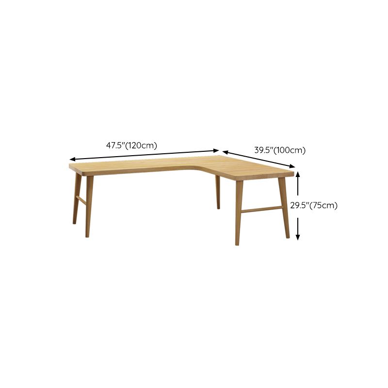 Contemporary 29.53" Tall Office Desk Solid Wood Natural Writing Desk