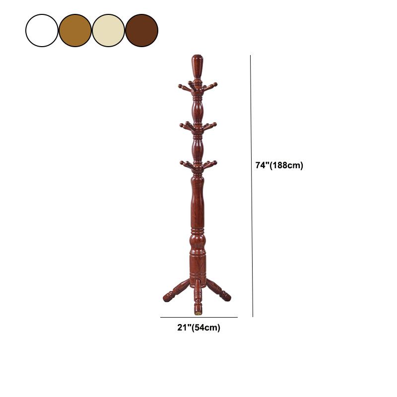 Mid-Century Modern Entryway Kit Wood Hooks Included Free Standing Hall Stand