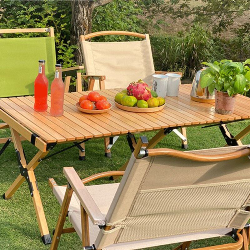 Removable Solid Wood Camping Table Modern Foldable Camping Table