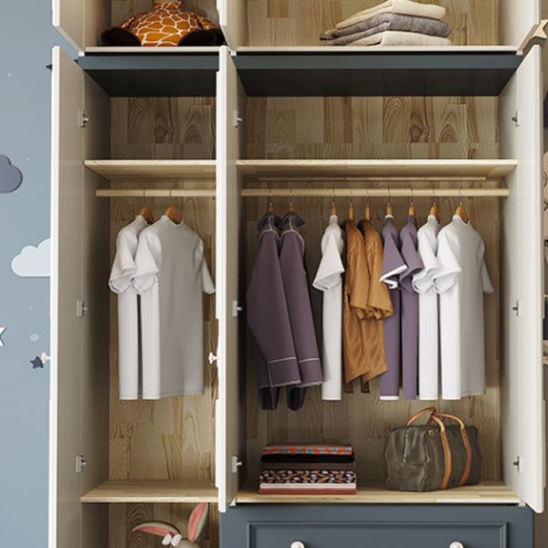 Manufactured Wooden Kids Closet Bedroom Wardrobe Closet with Cloth Rod