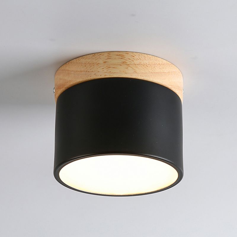 Modern Style Cylindrical Shape Ceiling Lamp Metal 1 Light Ceiling Lighting for Living Room