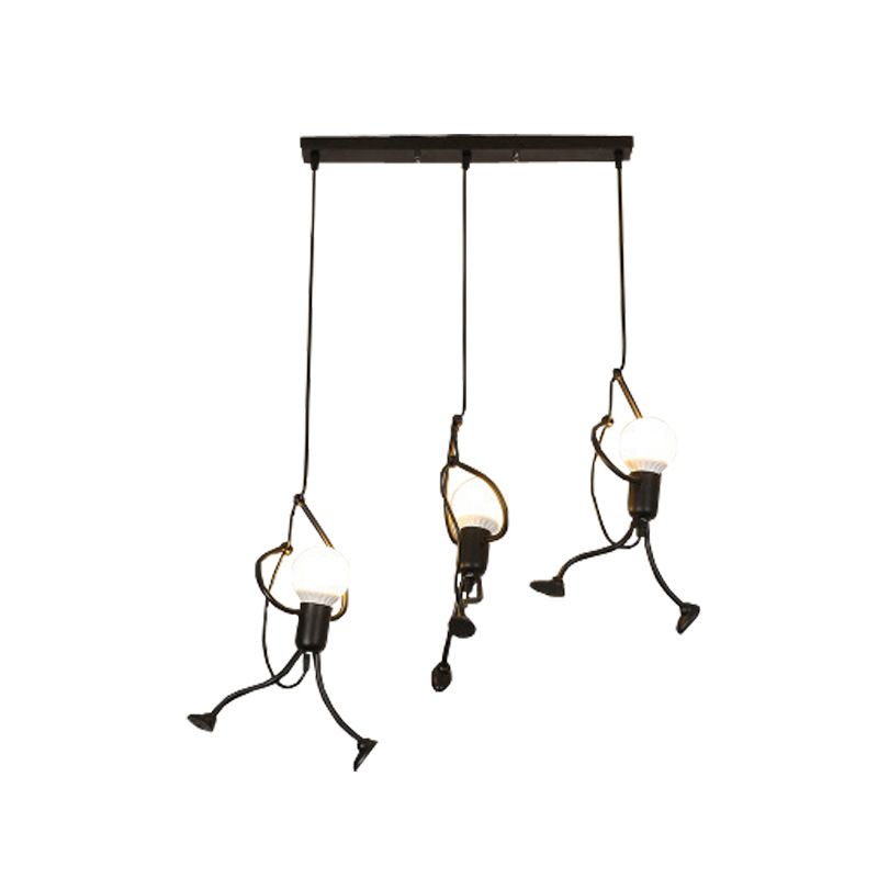 Zwart blootgestelde lamp hanger plafond licht loft stijl metalen woonkamer hangsellamp lampje