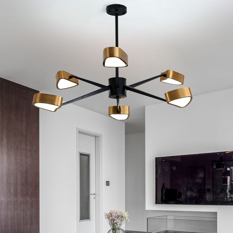 Postmodern Style Metal Chandelier Light Fixture Gold Geometry Shape Pendant Light