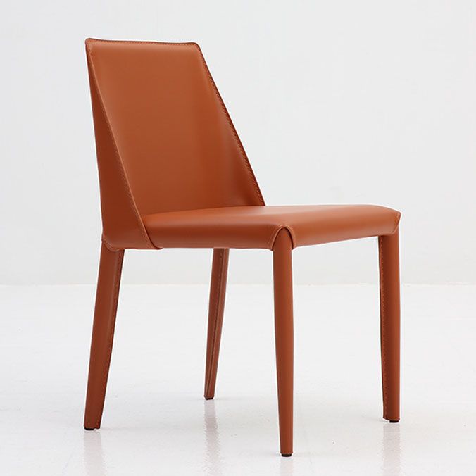 Contemporary Leather Dining Chair Parsons Chair in Matte Finish for Home