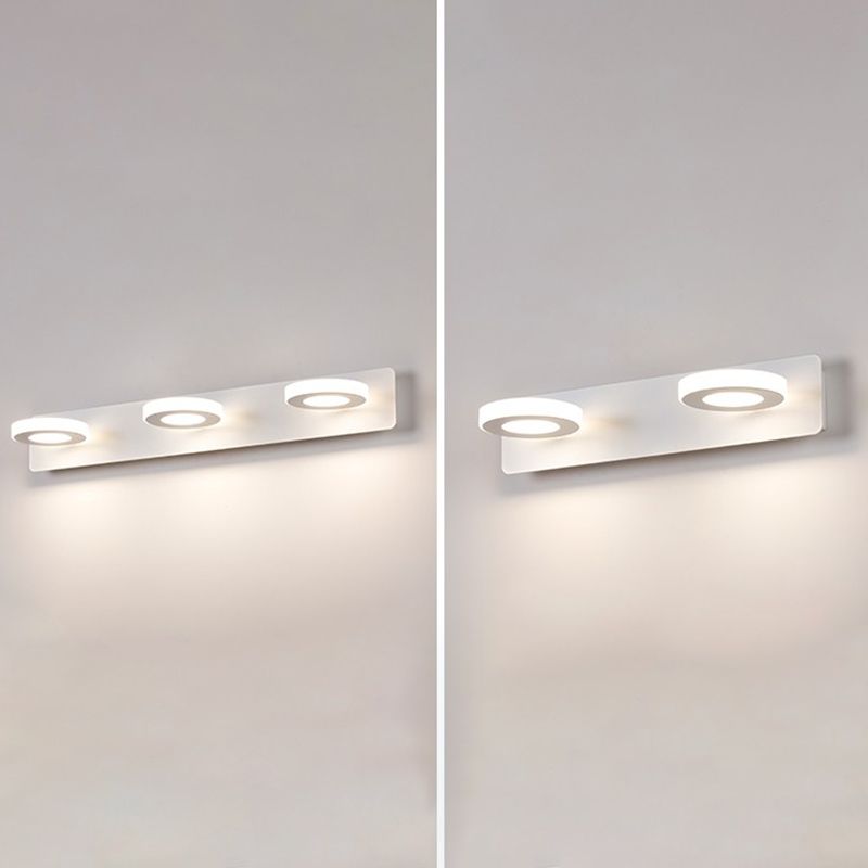 Postmodern metalen ijdelheid licht witte multi -lichten led spiegel licht voor badkamer