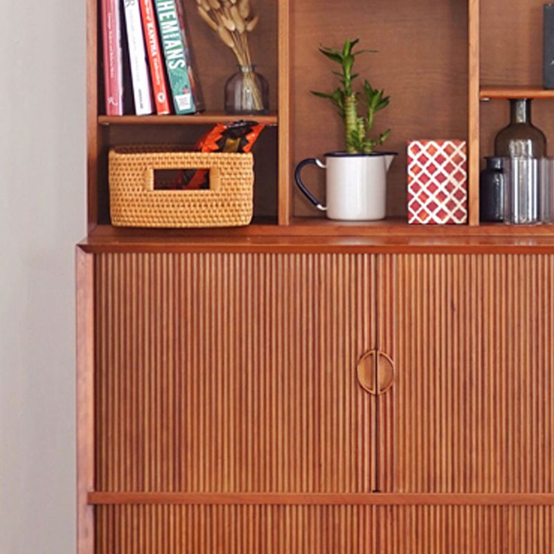 Tradition Cherry Wood Display Cabinet in Nature for Living Room