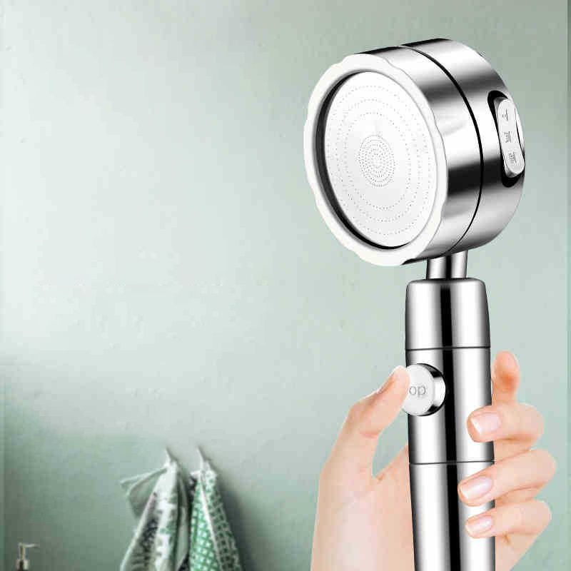 Modern Handheld Shower Head 3 Sprays Round Metal Shower Heads