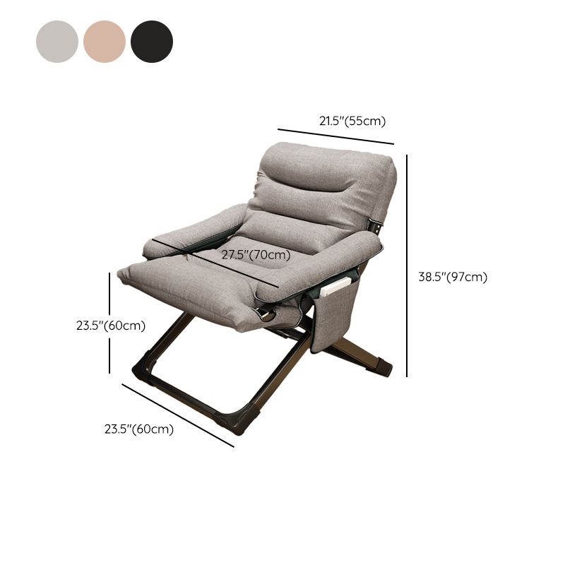 Contemporary Indoor Ergonimic Recliner with Metal Base and Storage Bag